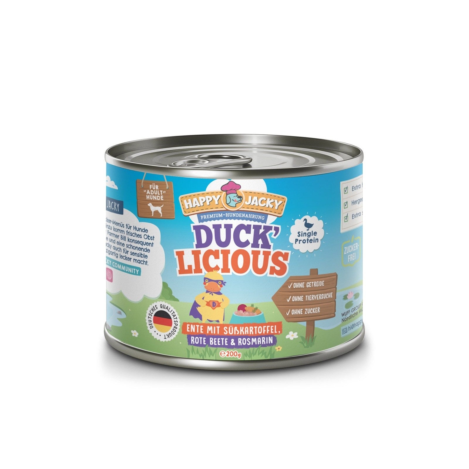 Ducklicious - Ente mit Süßkartoffel, Rote Beete & Rosmarin HAPPY JACKY